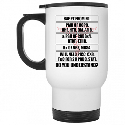 14 oz. White Travel Mug