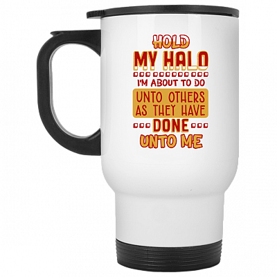 14 oz. White Travel Mug