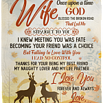 To My Wife Once Upon A Time God Blessed The Broken Road Fleece Blanket - Premium Sherpa Blanket
