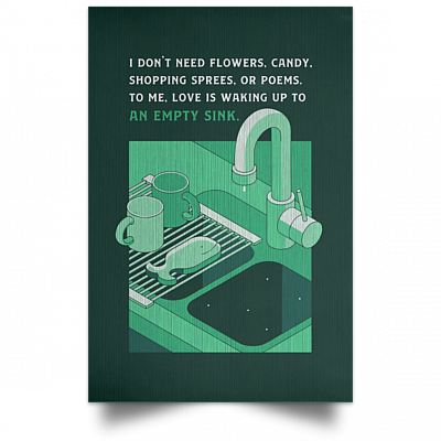 Alternative view of Love Is Waking Up To An Empty Sink Wrapped Framed Canvas Prints - Unframed Poster - Home Decor Wall Art