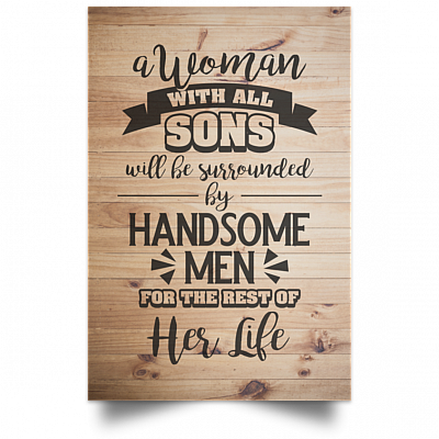 Alternative view of A Woman with All Sons Surrounded by Handsome Men Gallery Wrapped Framed Canvas Prints - Unframed Poster