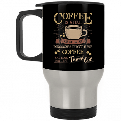 14 oz. Silver Travel Mug