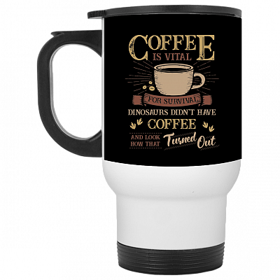 14 oz. White Travel Mug