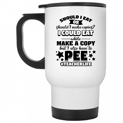 14 oz. White Travel Mug