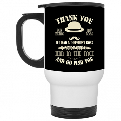 14 oz. White Travel Mug