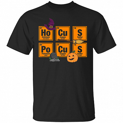 Hocus Periodic Elements Funny Chemistry Science Teacher Halloween T-shirt - V-neck