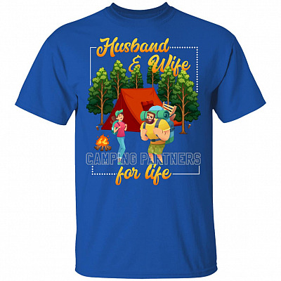 Husband and Wife Camping Partners For Life T-Shirt - Couple Matching Camping Shirt