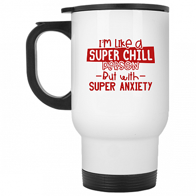 14 oz. White Travel Mug