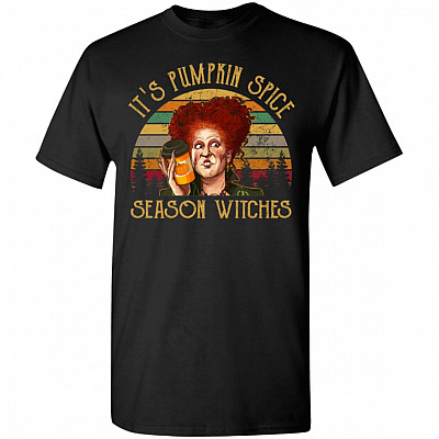 Vintage It's Pumpkin Spice Season Witches Funny Halloween T-Shirt