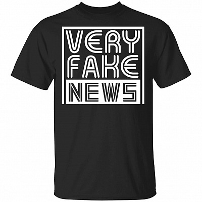 Very Fake News Donald Funny Political T-shirt - V-neck