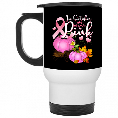 14 oz. White Travel Mug