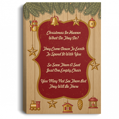 Christmas In Heaven Save Them A Seat Just One Empty Chair Framed Canvas Prints - Unframed Poster - Decor Art