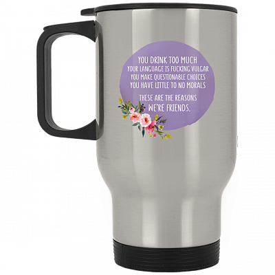 14 oz. Silver Travel Mug