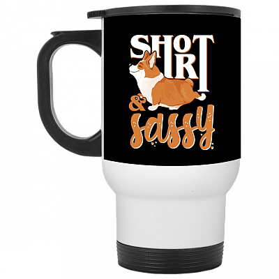 14 oz. White Travel Mug