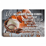 Life Will Always Throw Curves Just Keep Fouling Them Baseball Framed Canvas - Unframed Poster