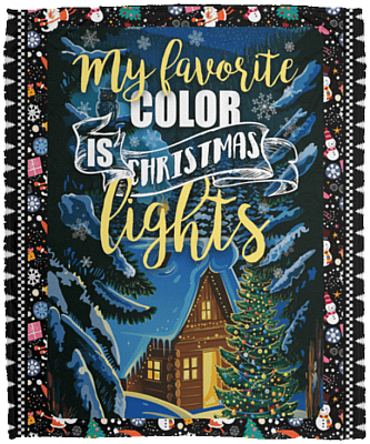 My Favorite Color Is Christmas Lights Fleece Blanket - Premium Sherpa Blanket - Woven Blanket