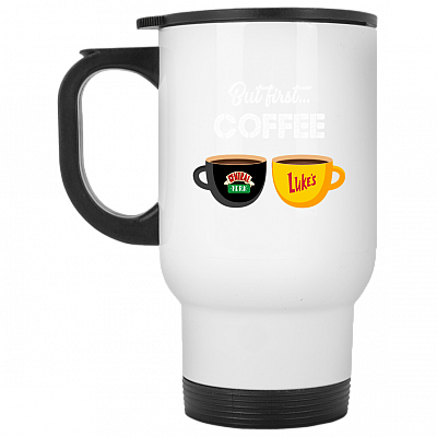 14 oz. White Travel Mug