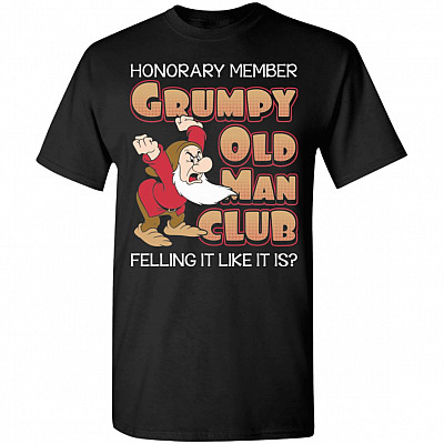 Funny Dwarf Grumpy Old Man Club Honorary Member T-Shirt