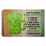 7 Steps To Improve Your Attitude Fly To Ireland Never Return Framed Canvas Prints - Unframed Poster-Wall Art