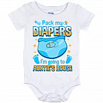 Pack My Diapers I'm Going To Auntie's House Baby Onesie - Baby Infant Bodysuit
