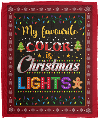 My Favorite Color Is Christmas Light Fleece Blanket - Premium Sherpa Blanket - Woven Blanket