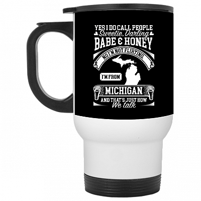 14 oz. White Travel Mug