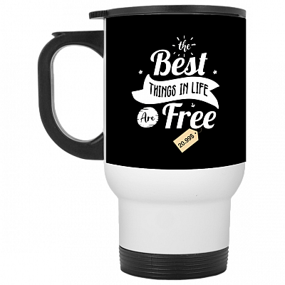 14 oz. White Travel Mug