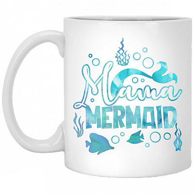 Mama Mer-maid Ceramic Coffee Mug - Water Bottle - Color Changing Mug