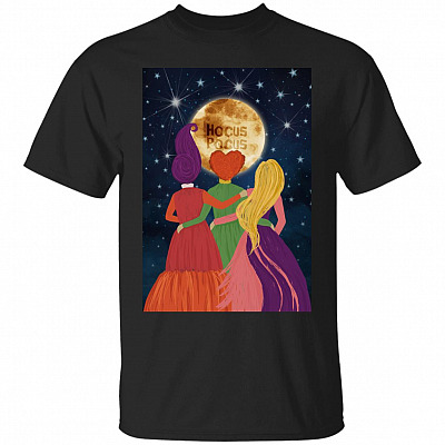 Hocus Back Three Witch Pocus Moon T-Shirt