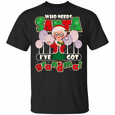 Who Needs Santa I've Got Grandma Christmas Youth T-Shirt - Grandma Shirts For Kids