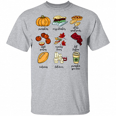 Autumn Favorites Pumpkins Apple Picking White T-Shirt