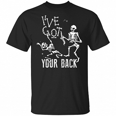 I've Got Your Back Halloween Skeleton T-Shirt - V-Neck Shirt