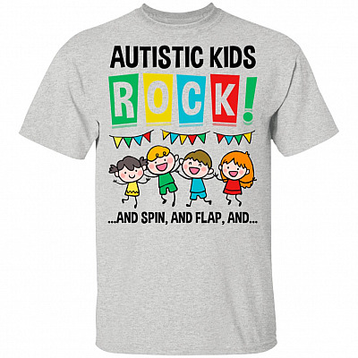Cute Autistic Kids Rock And Spin And Flap And Youth T-Shirt for Kids