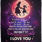 I Love You Past The Moon And The Stars Fleece Blanket - Premium Sherpa Blanket - Woven Blanket