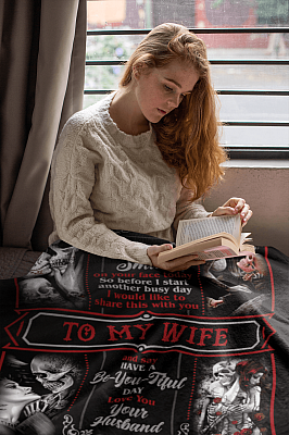 Alternative view of To My Wife I Just Wanted To Help Put A Smile On Your Face Today Fleece Blanket - Premium Sherpa Blanket