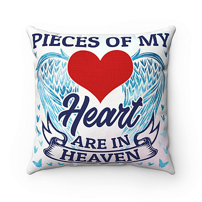 Pieces of My Heart Are in Heaven Throw Pillow - Decorative Pillow - Indoor Outdoor Cushion - Sofa Home Decor