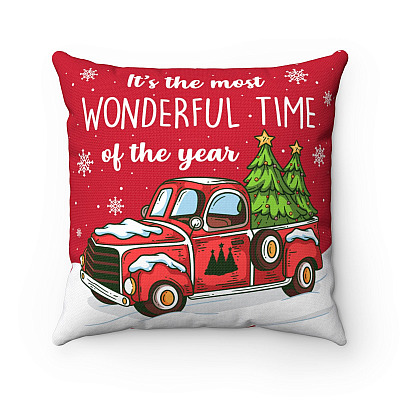 It's The Most Wonderful Time Of The Year Christmas Throw Pillow - Decorative Pillow - Indoor Outdoor Cushion
