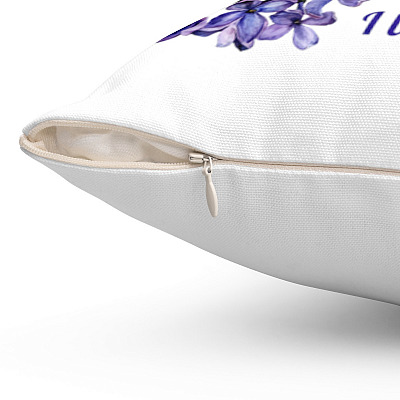 Alternative view of You Were Real I Held You In My Arms I Love You Lilac Flower Decorative Pillow - Indoor Outdoor Cushion