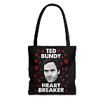 Ted Bundy Heart Breaker Funny Killer All Over Print Tote Bag - Shoulder Bag - Grocery Shopping Bag