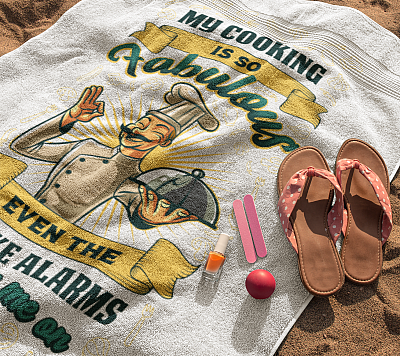 Alternative view of My Cooking Is So Fabu-lous Microfiber Beach Towel - Bath Towel - Sand Free Towel - Best for Kitchen