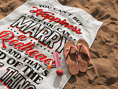 Alternative view of You Can't Buy Happiness But You Can Marry A Redhead Funny Bath Towel Decor - Beach Towel