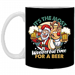It's The Most Wonderful Time For A Beer Xmas Ceramic Coffee Mug - Beer Stein - Water Bottle