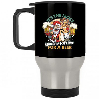 14 oz. Silver Travel Mug