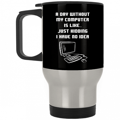 14 oz. Silver Travel Mug