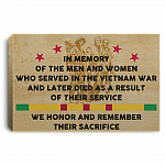 In Memory of the Men and Women Who Served in the Vietnam War Framed Canvas Prints - Unframed Poster-Wall Art
