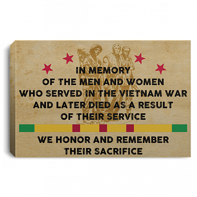 In Memory of the Men and Women Who Served in the Vietnam War Framed Canvas Prints - Unframed Poster-Wall Art