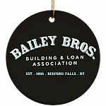 Bailey Bros A Wonderful Life Christmas Porcelain Ceramic Circle Ornament