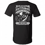 They Call Me Lucky Man Because I Have Sexy Fiancee She Is Crazy Print On Back T-shirt - V-neck