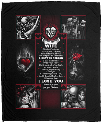 Skull My Only Love The Day I Met You I Found The One My Soul Loves Fleece Blanket - Sherpa Blanket