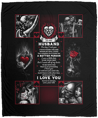 Skull My Only Love The Day I Met You I Found The One My Soul Loves Fleece Blanket - Sherpa Blanket